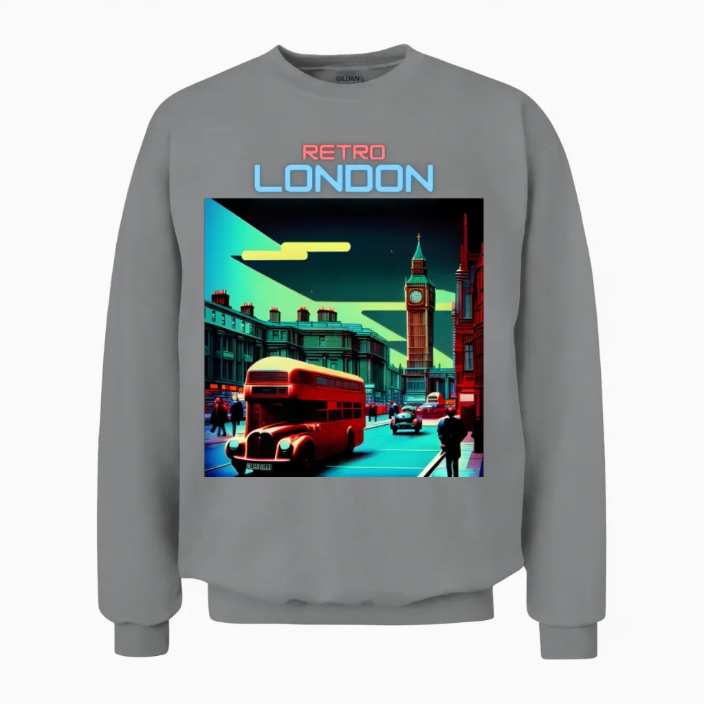 Retro London Unisex Sweatshirt in Sport Grey