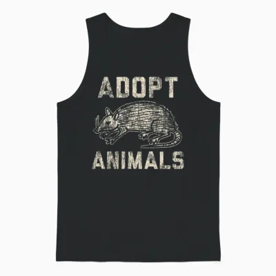 Adopt Animals Funny Unisex Tank Top - Black