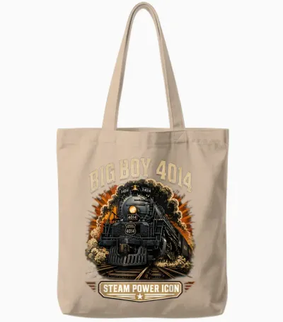 Big Boy 4014 Steam Engine Locomotive Train Vintage Railroad Tote Bags - Natural