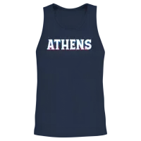 Retro - Athens Unisex Tank Top - Navy – 2