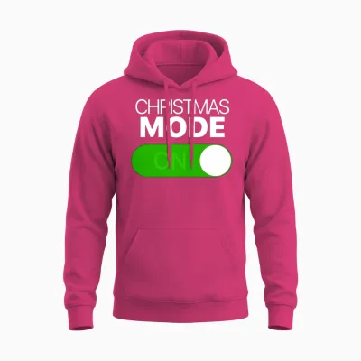 Christmas Mode on Toggle Android Iphone Unisex Hoodie - Heliconia
