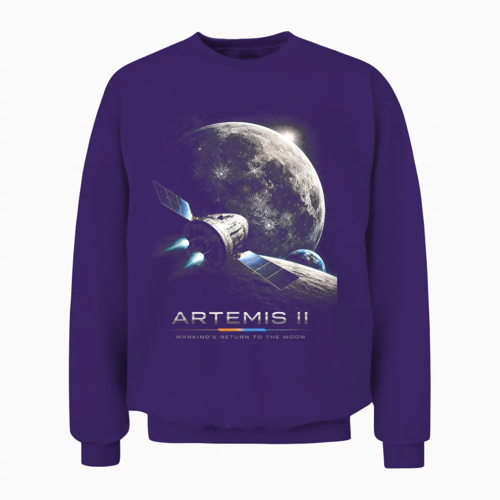 Artemis 2026 Raketenstart Mission Zum Mond Artemis 2 Unisex Sweatshirt in Purple