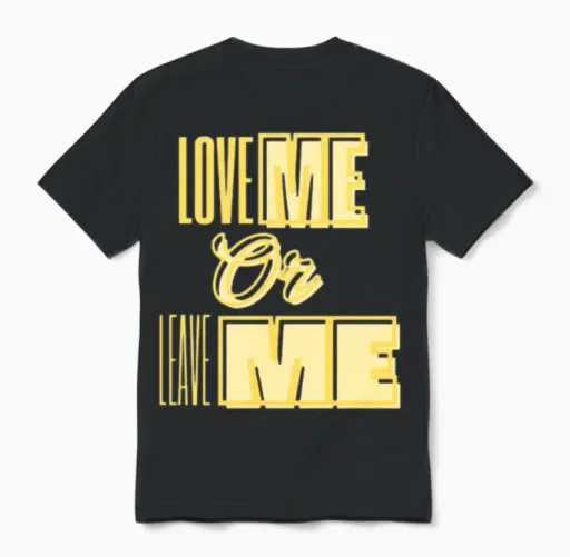 Love Me or Leave Me Yellow Unisex T-Shirt in Black