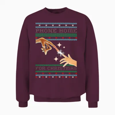 E.t. the Extra-Terrestrial Phone Home Christmas Unisex Sweatshirt - Maroon