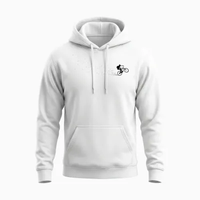 Mountain Bike Biking Cycling Unisex Hoodie - White