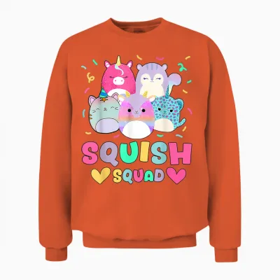 Squish Squad Birthday Shirt for Girls Unisex Sweatshirt - Orange