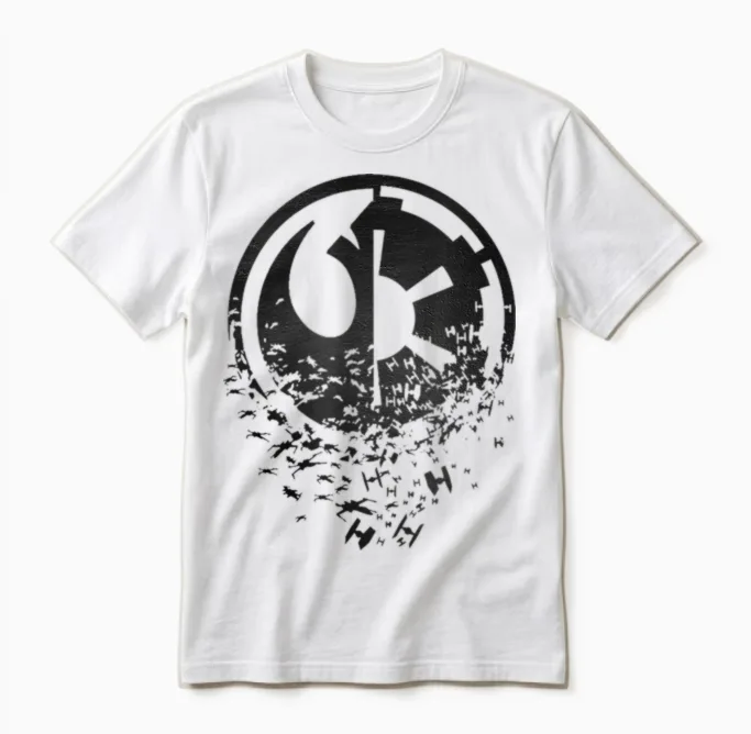 Star Wars Classic Rebel Alliance & Galactic Empire Split Unisex T-Shirt in White