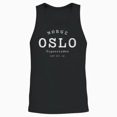 Oslo Tigerstad Vintage Emblem Unisex Tank Top - Black