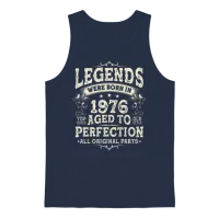Vintage 1976 Legends Birthday Gift Unisex Tank Top - Navy – 1