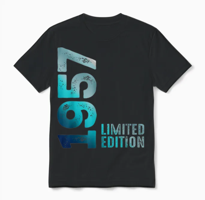 1957 Birth Vintage Since 1957 Retro 1957 Limited Edition Unisex T-Shirt in Black