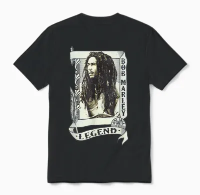Bob Marley Legend Schriftrolle Unisex T-Shirt - Black