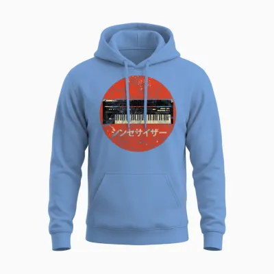 Japanese Analog Synth - Synthesizer Attack Unisex Hoodie - Carolina Blue