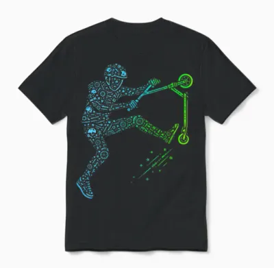 Scooter Stunt Scooter for Boys & Children Cool Scooter Stunt Unisex T-Shirt - Black