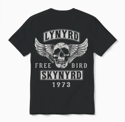 Lynyrd Skynyrd - Free Bird Skull 1973 Unisex T-Shirt - Black