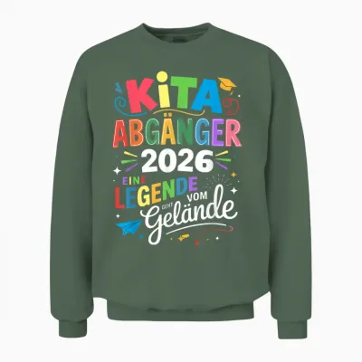 Children's Kita Leavers 2026 School Child First Day Unisex Sweatshirt - Military Green