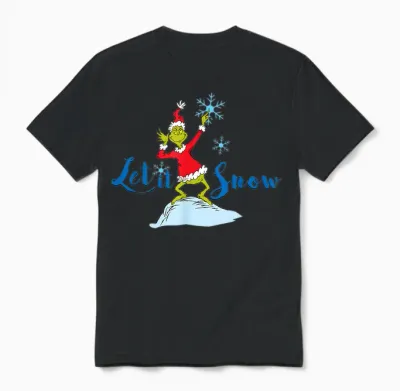 Dr. Seuss Grinch Let It Snow Unisex T-Shirt - Black