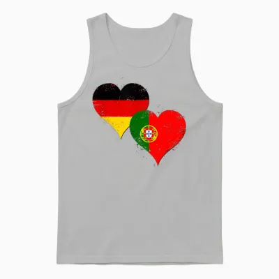 Stolze Deutsch Portugiesisch Mit Deutschland Portugal Flagge Unisex Tank Top - Ash
