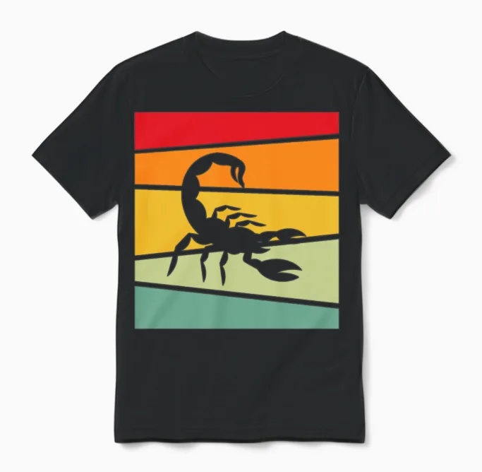 Scorpion Retro Unisex T-Shirt in Black