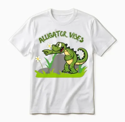 Funny Alligator Unisex T-Shirt - White