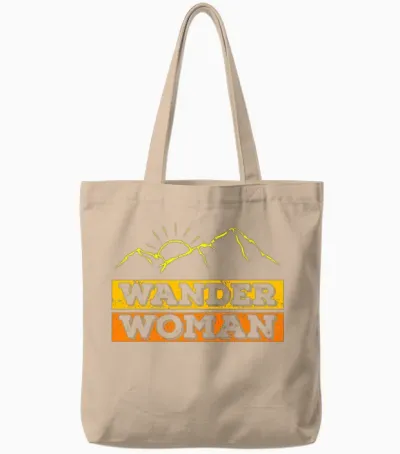 Wanderwoman Mountaineering Hiking Women Tote Bags - Natural
