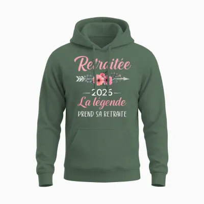Retired Woman 2026 Legend Retires Humor Unisex Hoodie - Military Green