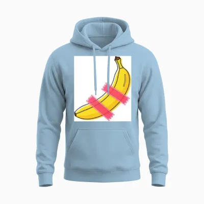 Retro Pop Banana Unisex Hoodie - Light Blue