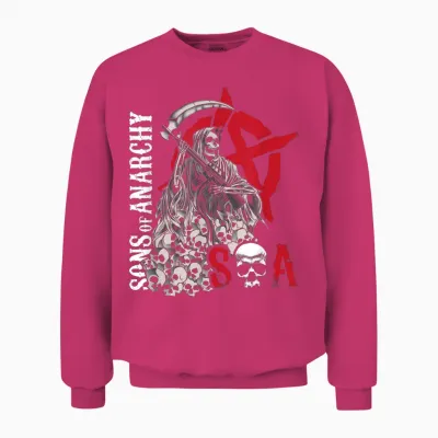 Sons of Anarchy Grim Reaper Pile of Skulls Biker Tv Show Unisex Sweatshirt - Heliconia