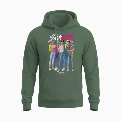 Kpop Demon Hunters Saja Boys Band Officially Licensed Unisex Hoodie - Military Green