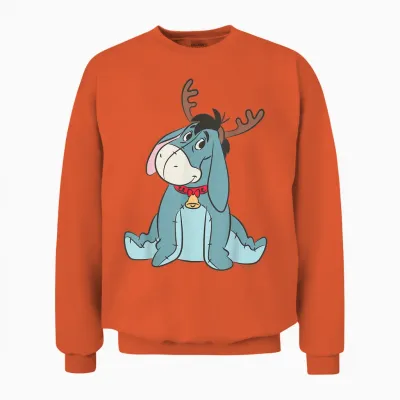 Disney Eeyore Christmas Reindeer Winnie the Pooh Holiday Unisex Sweatshirt - Orange