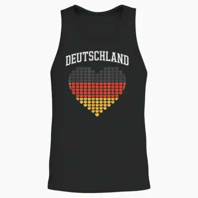 Deutschland Flagge Als Herz Unisex Tank Top - Black