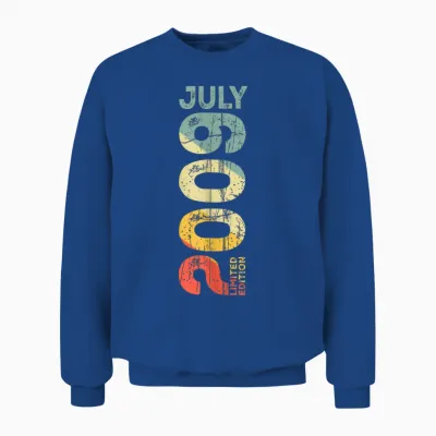 Rétro Vintage Juillet 2009 Année 2009 Vintage 2009 Depuis 2009 Unisex Sweatshirt - Royal
