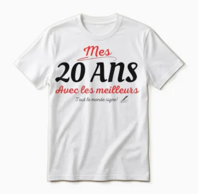 To Sign 20 Years Anniversary Gift Anniv 20 Years Signature T-Shirt, White Unisex T-Shirt - White