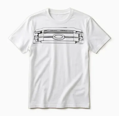 Ford Superduty F350 F250 Outline Line Work Drawing Unisex T-Shirt - White