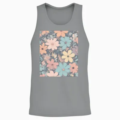 Pastel Flowers Unisex Tank Top - Sport Grey