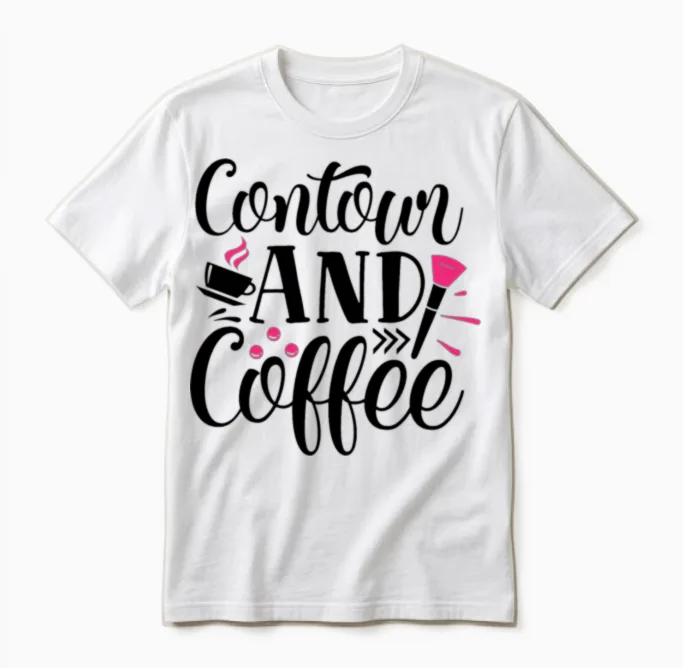 Contour and Coffee Unisex T-Shirt in White