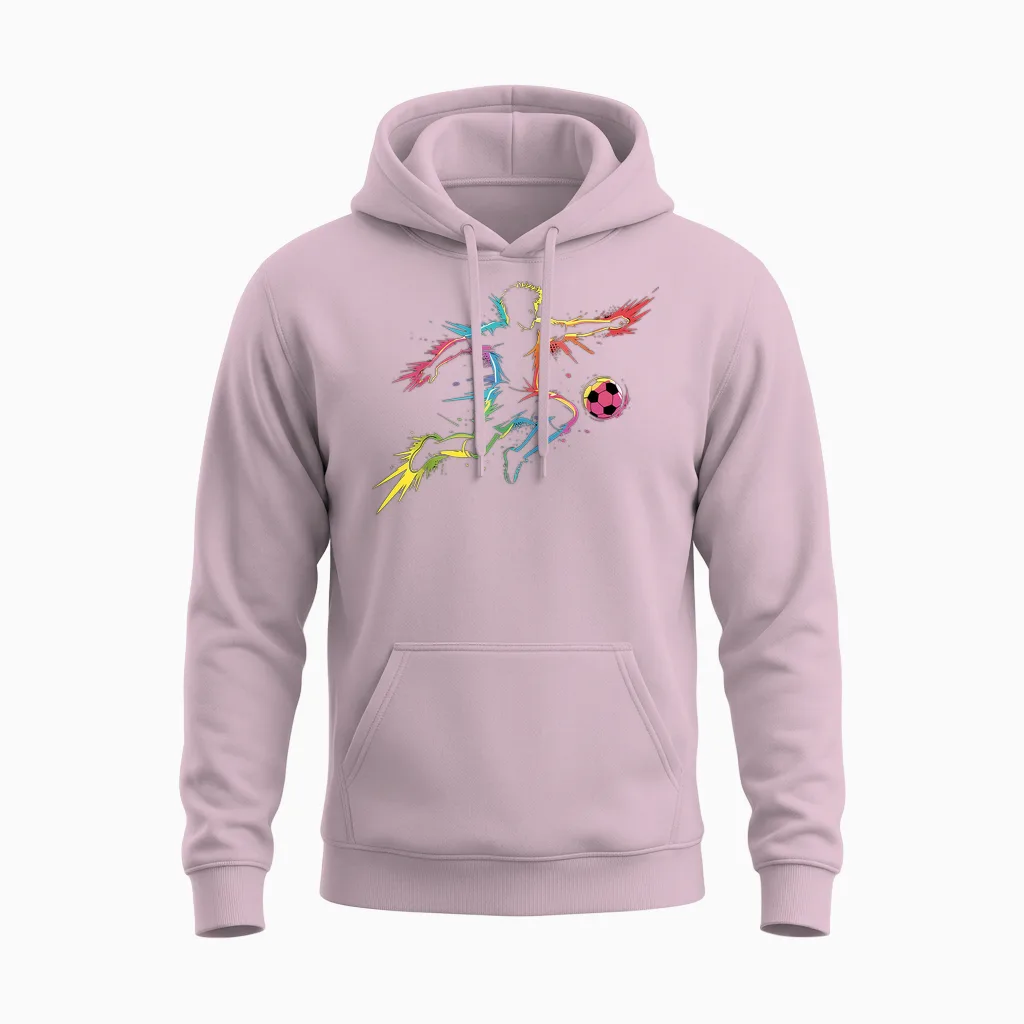 Children's Football T-Shirt with German Text, Black, S Unisex Hoodie in Light Pink