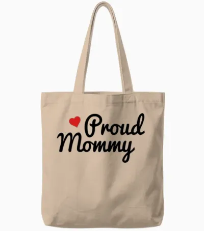 Proud Mommy Tote Bags - Natural