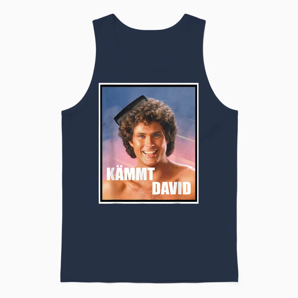 Kämmt David Funny Satire Saying David with Comb Unisex Tank Top in Navy