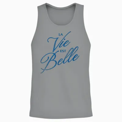 Trendy Apparel La Vie Est Belle Life Is Beautiful French Unisex Tank Top - Sport Grey