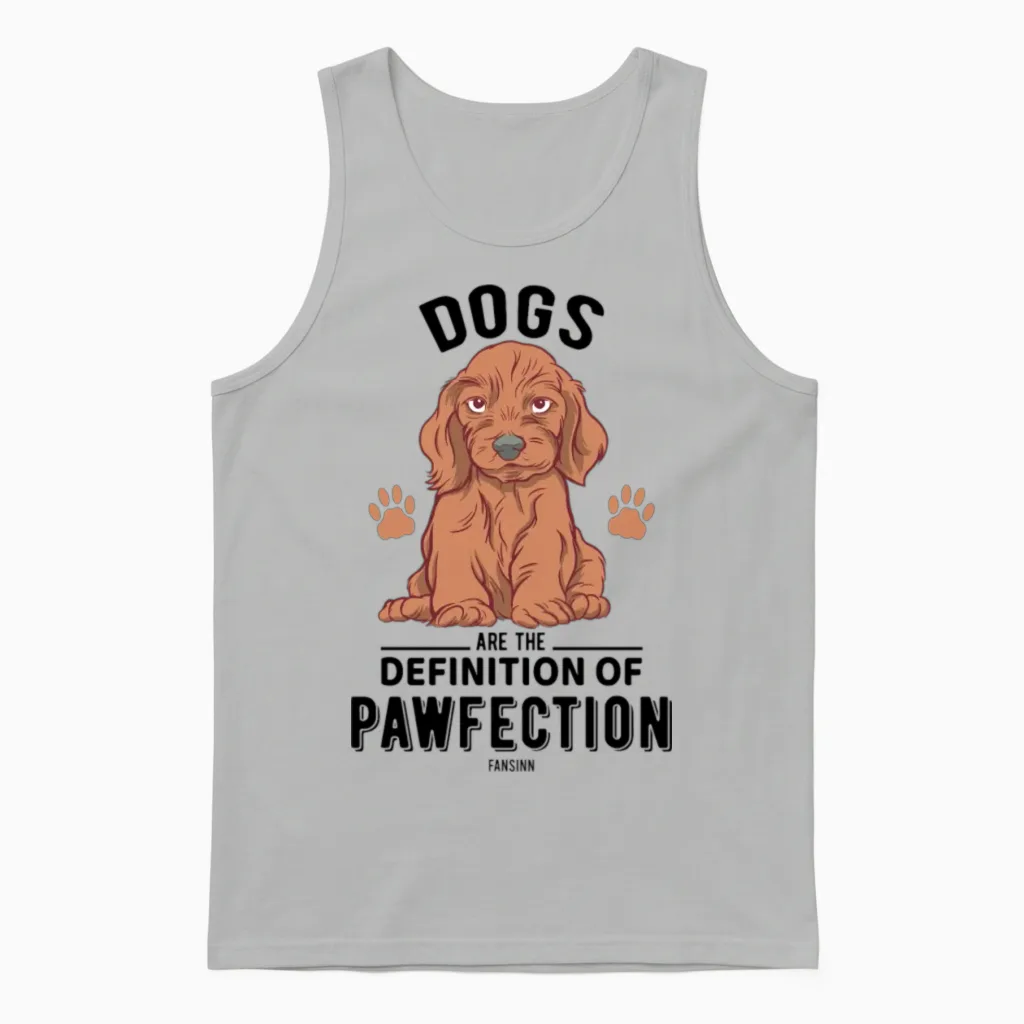 Cute Dog - Lovers Unisex Tank Top in Ash