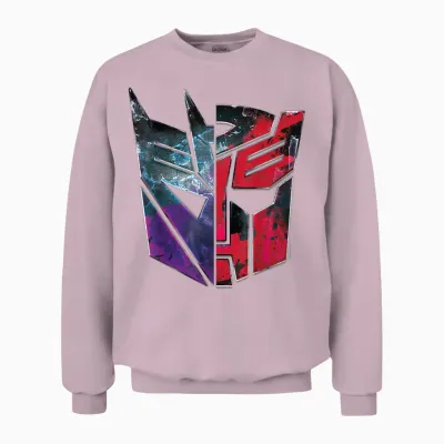 Transformers: War for Cybertron Decepticon Autobot Split Unisex Sweatshirt - Light Pink