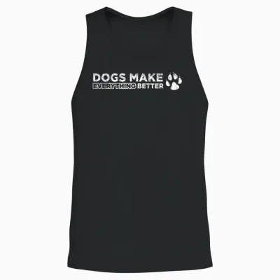 Dogs Make Everything Better Unisex Tank Top - Black