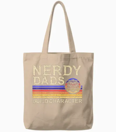Nerdy Dad Rpg Gaming D20 Tabletop Games Funny Rpg Gamer Tote Bags - Natural