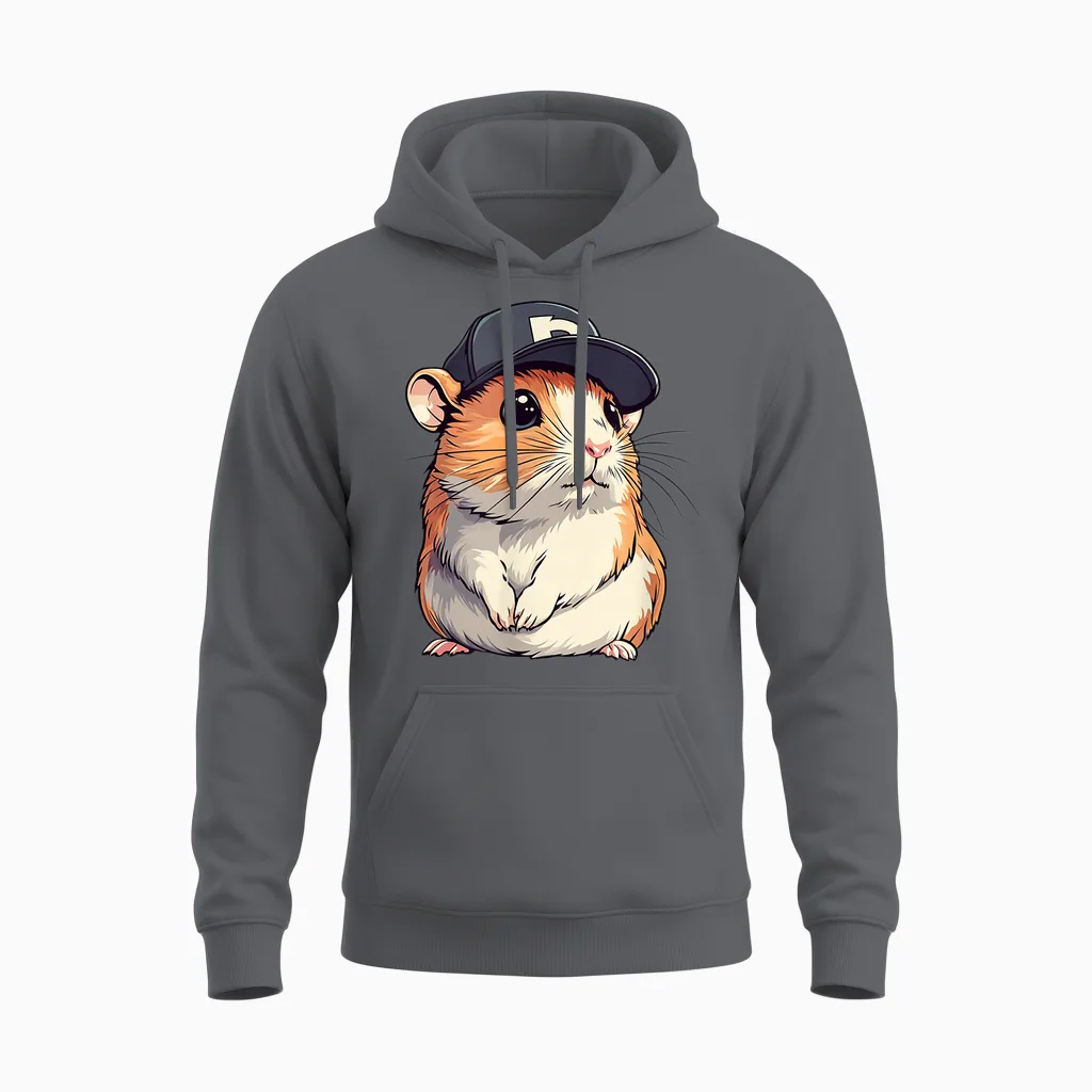 Schöner Hamster Mit Kappe, Kopfbedeckung FĂŒr Jungen Und MĂ€dchen Unisex Hoodie in Charcoal