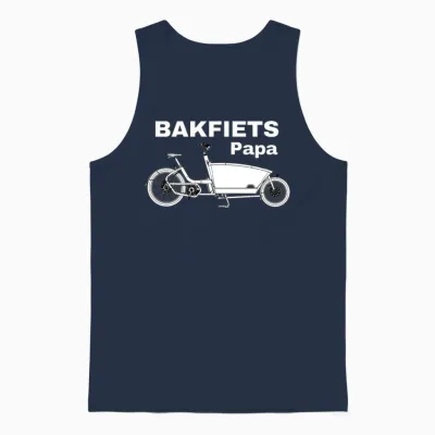 Bakfiets Papa Unisex Tank Top - Navy