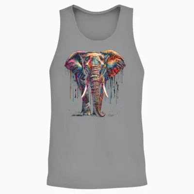 Elefant Kunst - Tier Bunt Zoo Elefant Unisex Tank Top - Sport Grey