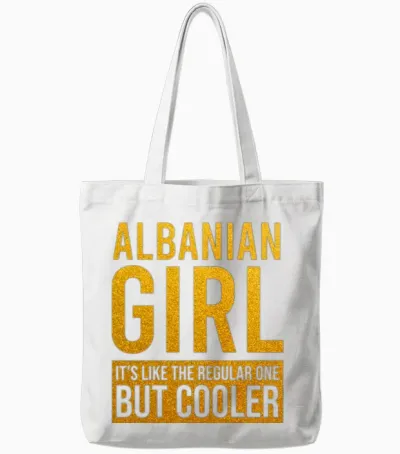 Albanian Girl Funny Tote Bags - White