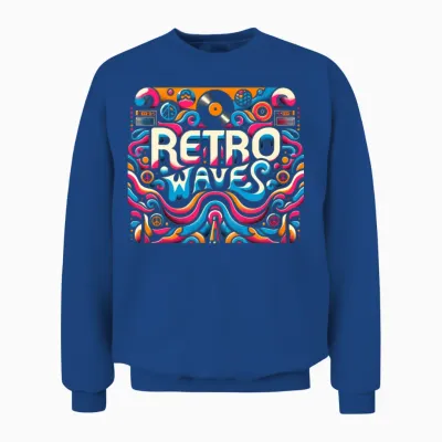 Retro Waves Aesthetic Unisex Sweatshirt - Royal