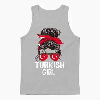 Lunettes De Soleil Pour Femme Avec Cheveux Désordonnés Motif Drapeau Turc Unisex Tank Top - Ash