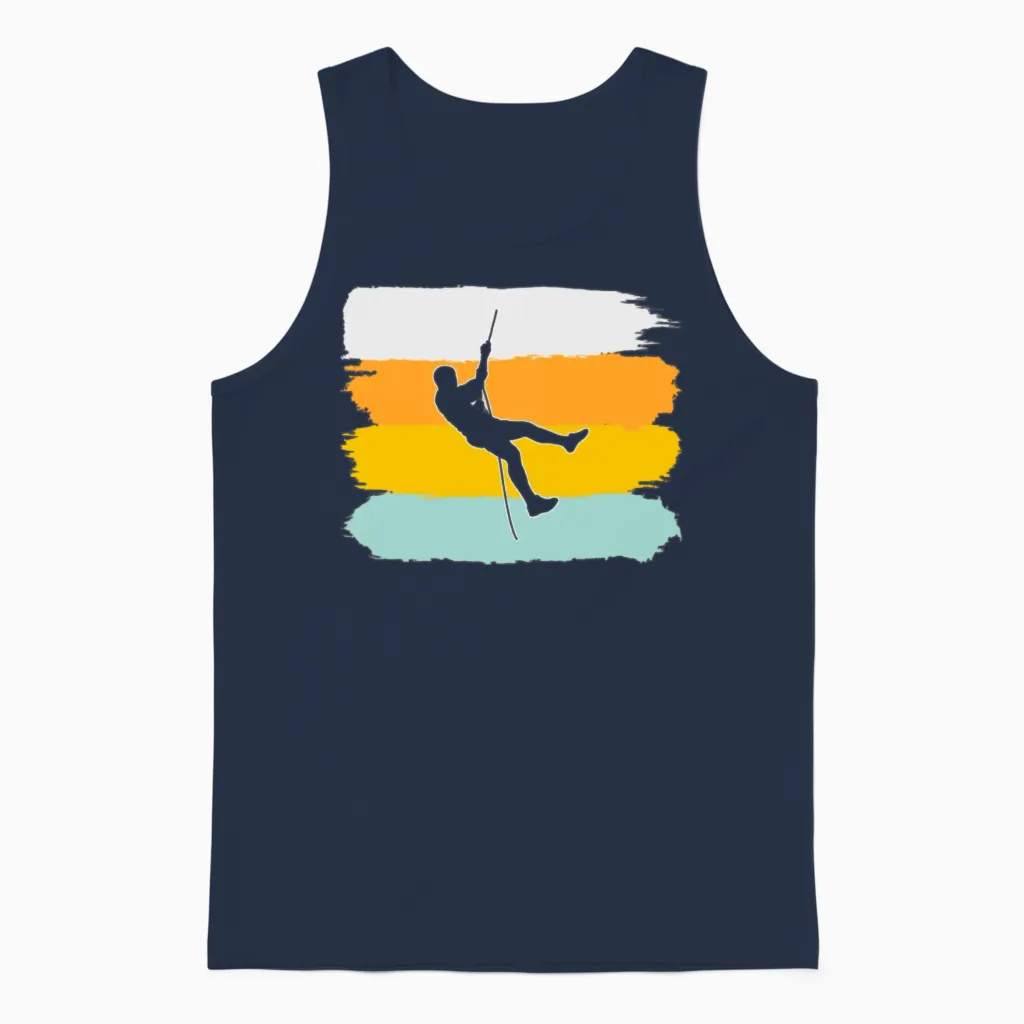 Climbing Retro Unisex Tank Top in Navy